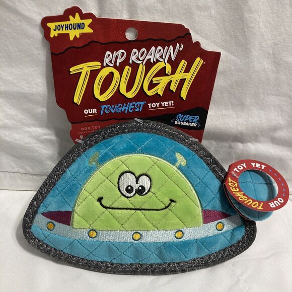 Joyhound Rip Roarin' Tough UFO Alien Dog Toy Super Squeaky Durable Fetch - Picture 1 of 14